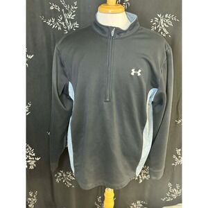 Under Armour Mens 1/4 Zip Pullover XL Black Grey Athletic Sweatshirt Training